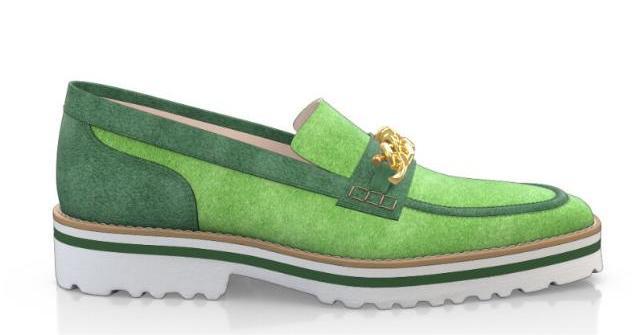 Retro Green suede loafers